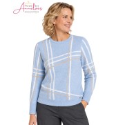 Micha Pullover grafische lijnen 183175 Blue